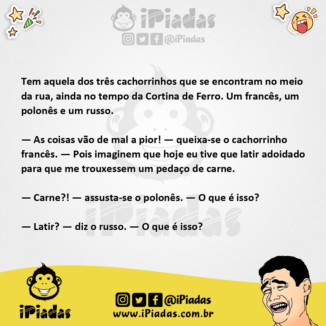 Ilustração da piada Três Cachorrinhos no iPiadas