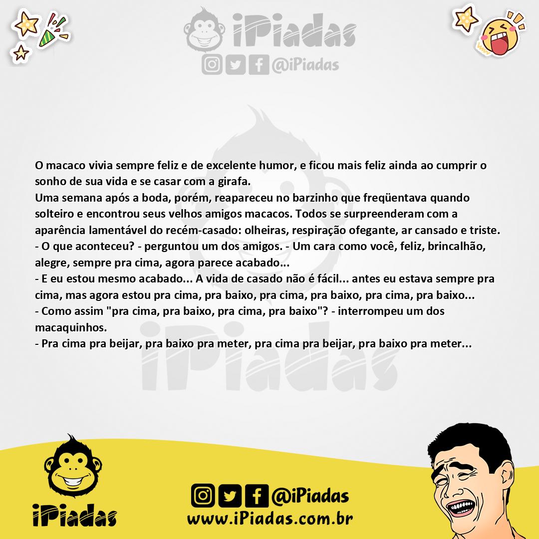 Ilustração da piada Vida de macaco no iPiadas