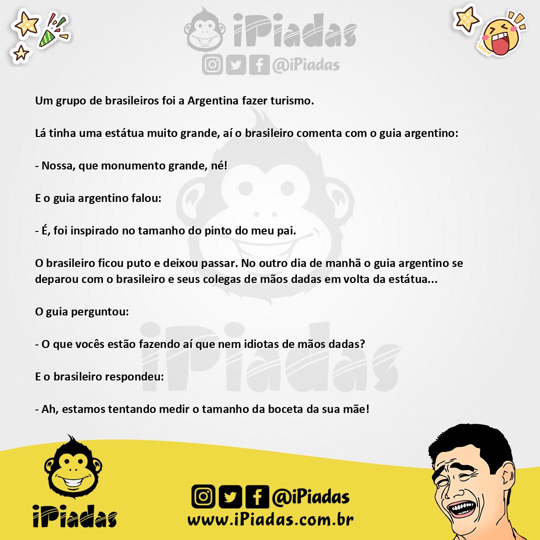 Ilustração da piada Brasileiro e argentino no iPiadas