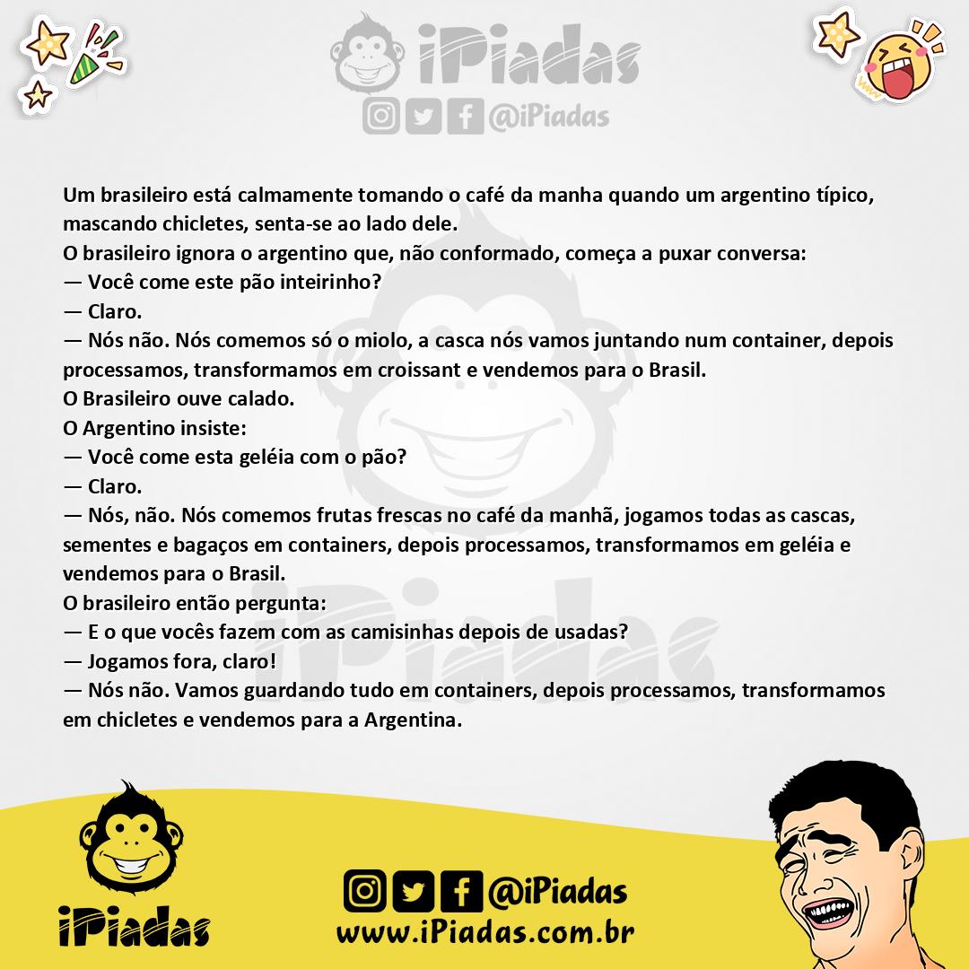 Ilustração da piada Chiclete Argentino no iPiadas
