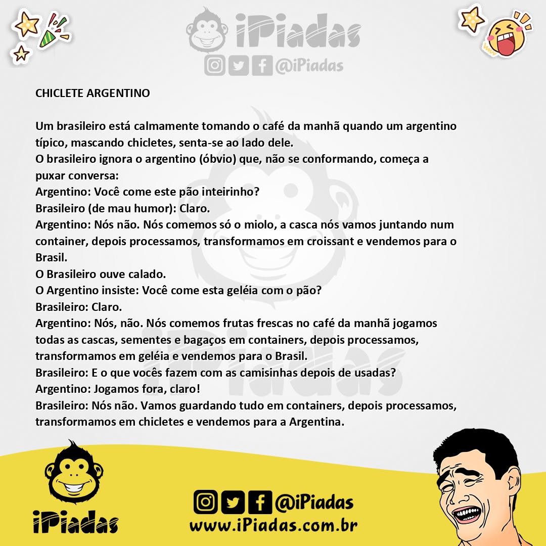 Ilustração da piada Cichete argentino no iPiadas