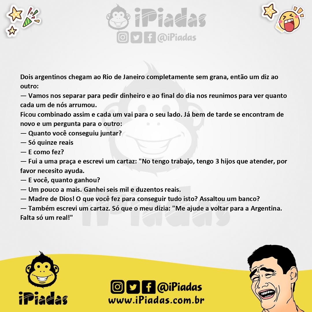Ilustração da piada Pedindo Dinheiro no iPiadas