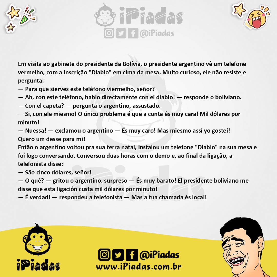 Ilustração da piada Telefone do Diabo no iPiadas
