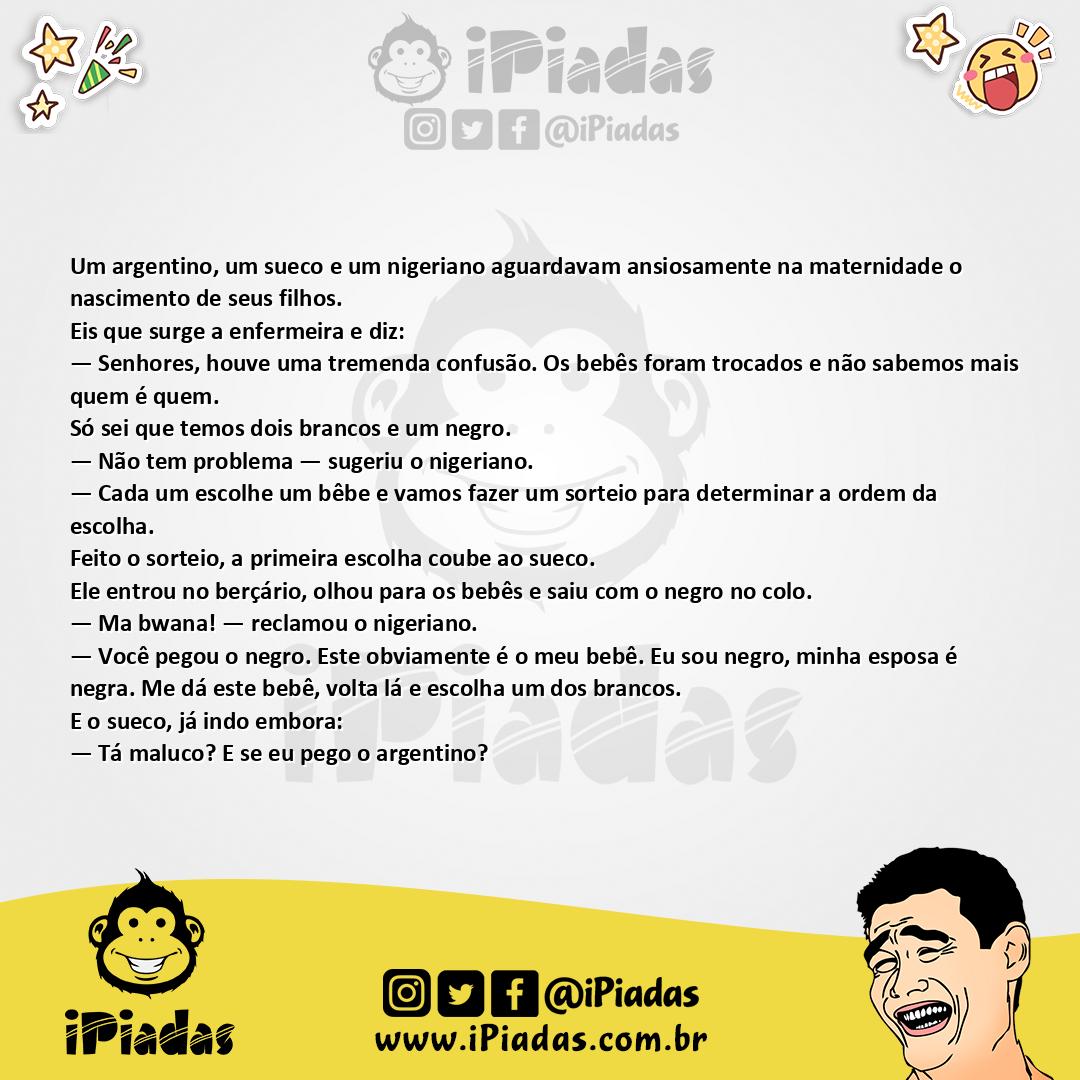 Ilustração da piada Três Bebês no iPiadas