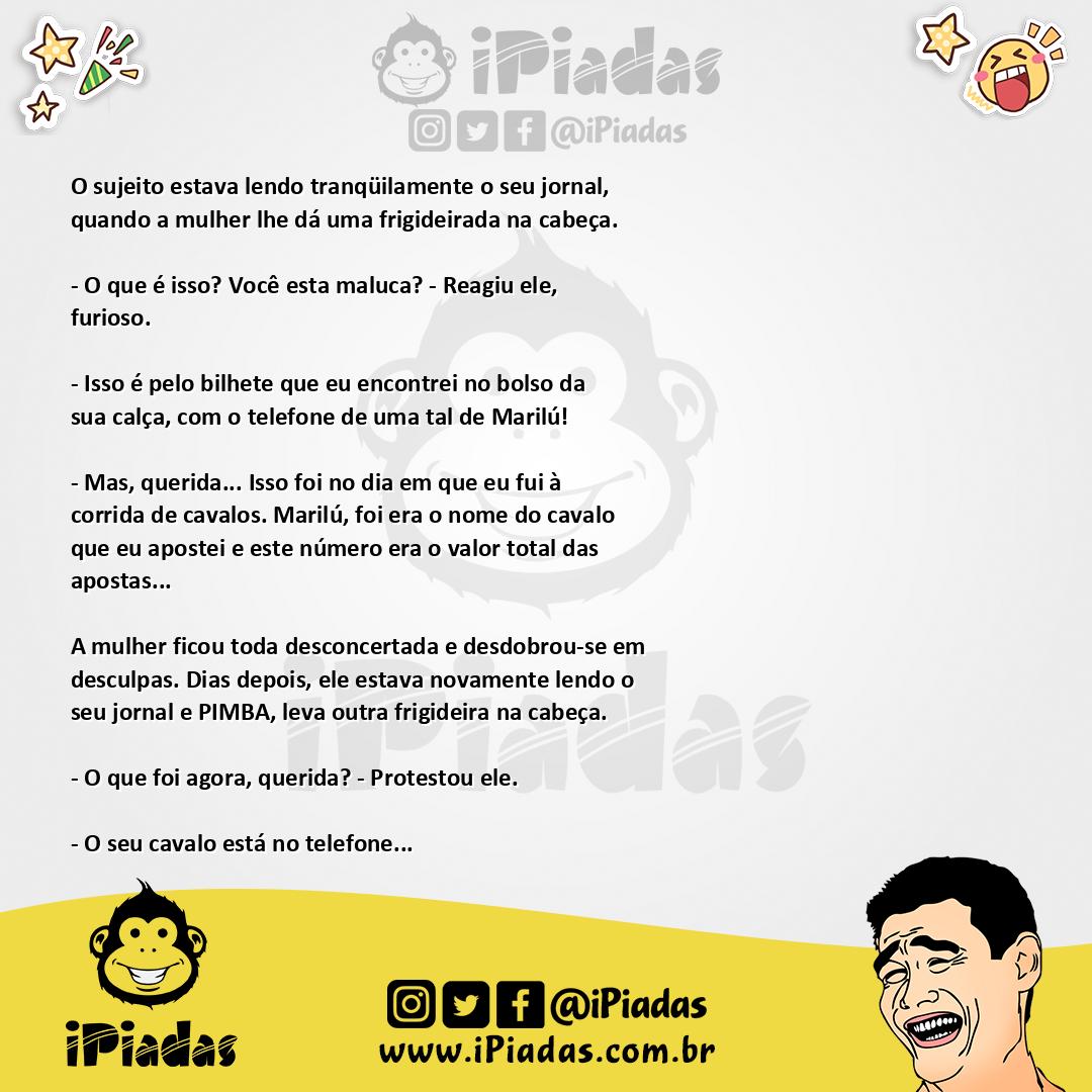 Ilustração da piada APOSTANDO NA MARILU no iPiadas