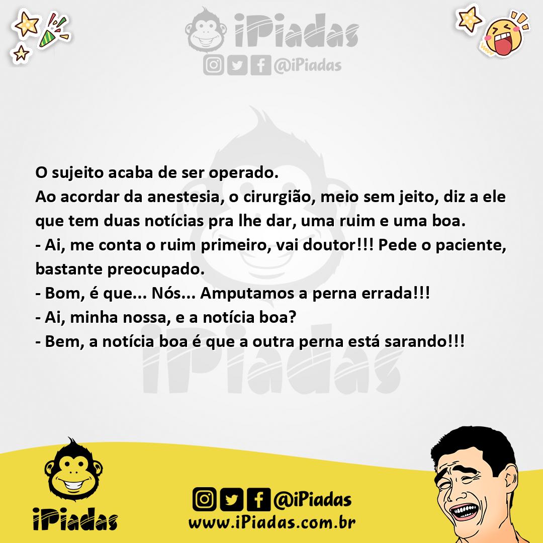 Ilustração da piada BOA E MA NOTICIA no iPiadas