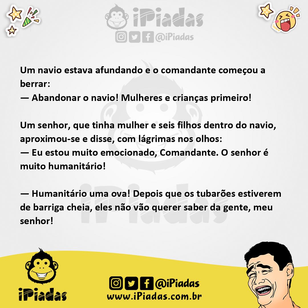Ilustração da piada Comandante Muito Humano no iPiadas
