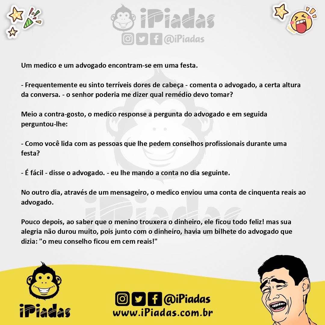 Ilustração da piada Conselho caro no iPiadas