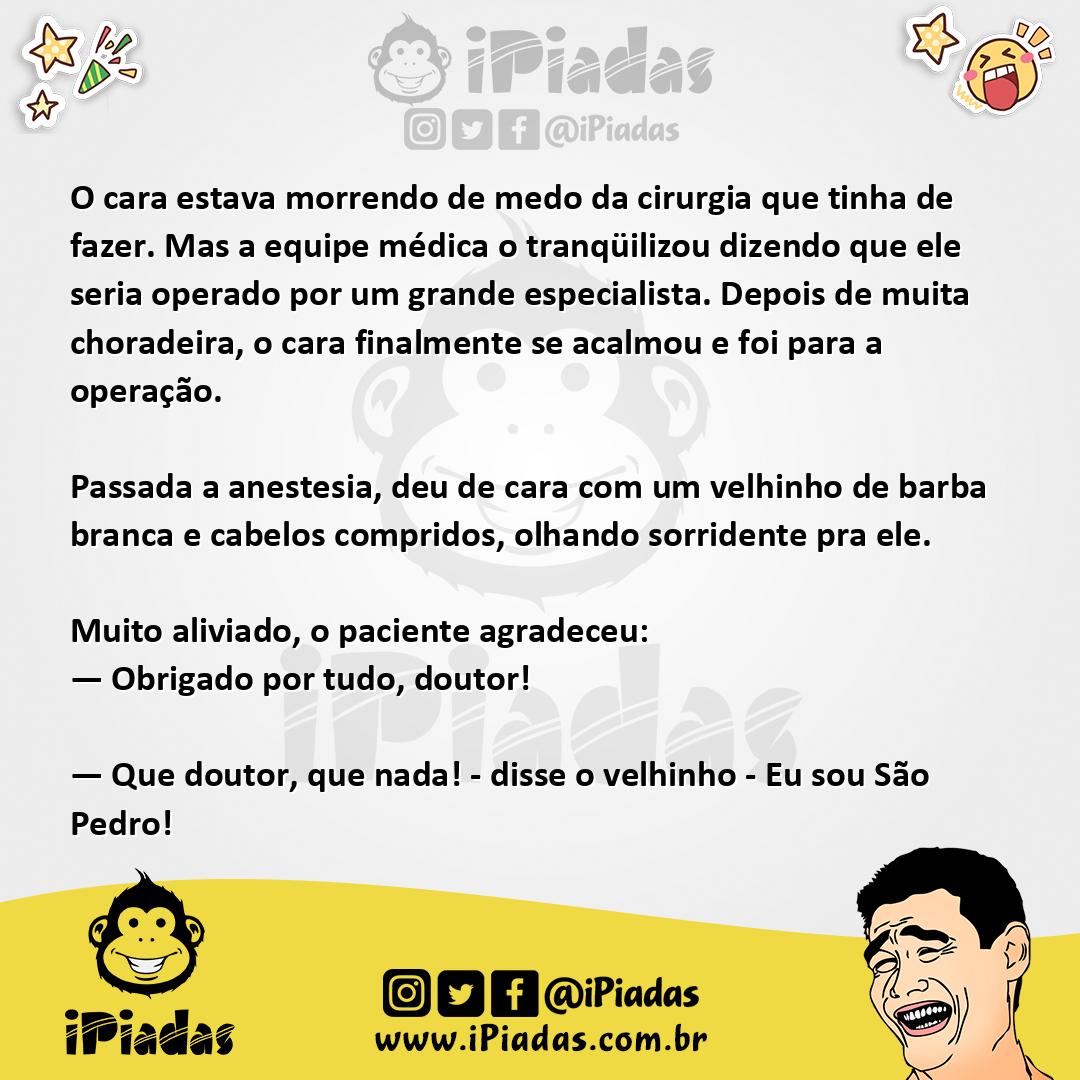 Ilustração da piada Depois da Operação no iPiadas