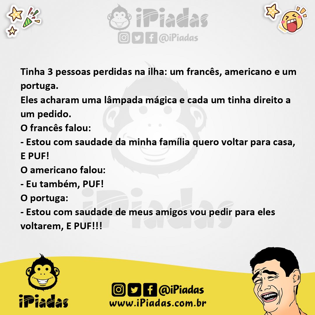 Ilustração da piada Na ilha no iPiadas