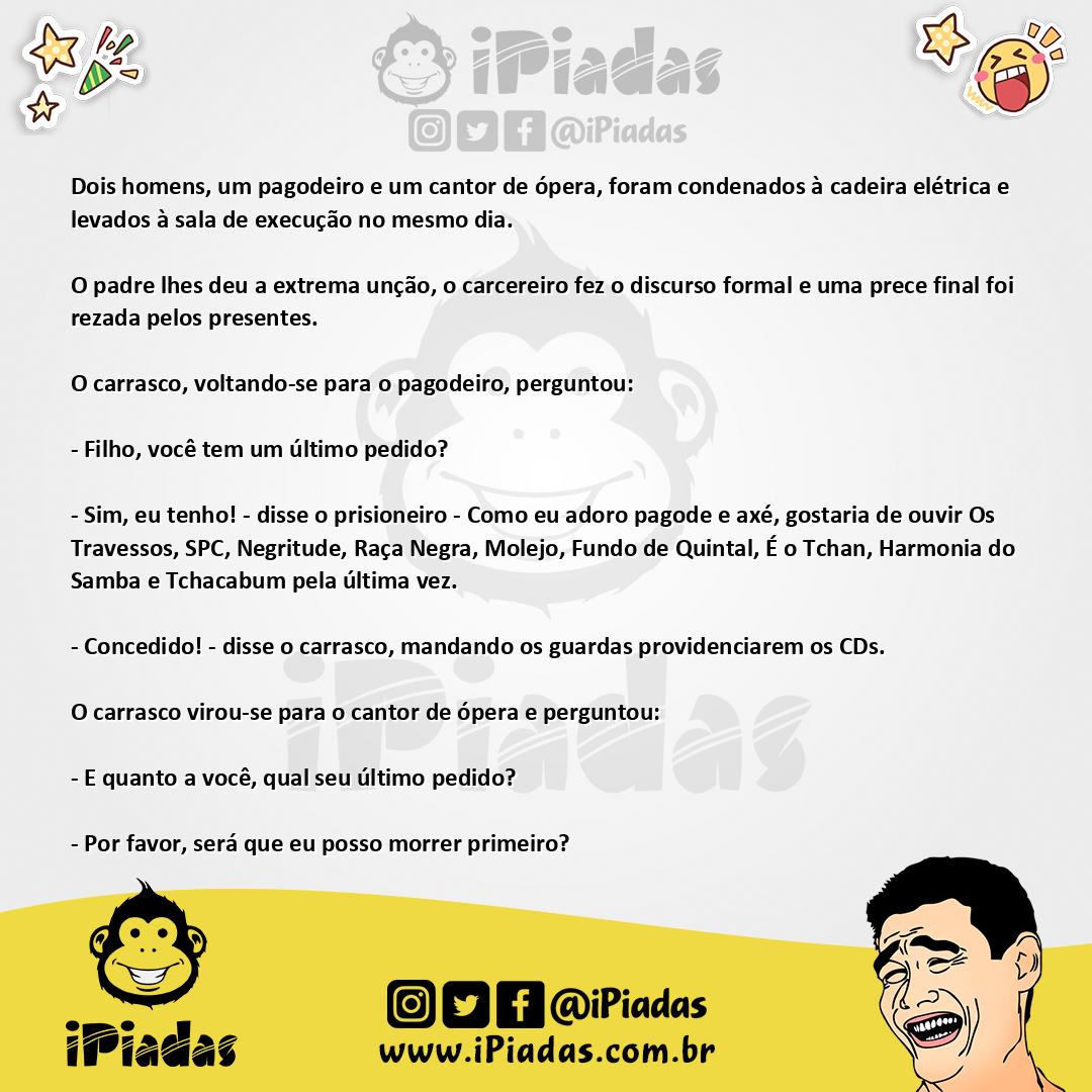 Ilustração da piada O Pagodeiro e o Cantor de Ópera no iPiadas