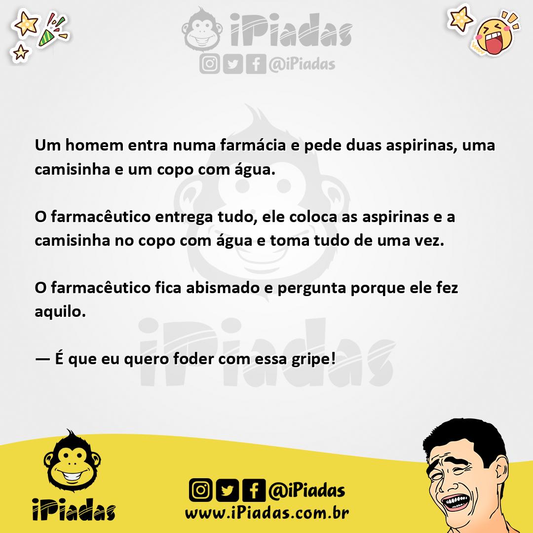 Ilustração da piada Tratamento para a Gripe no iPiadas