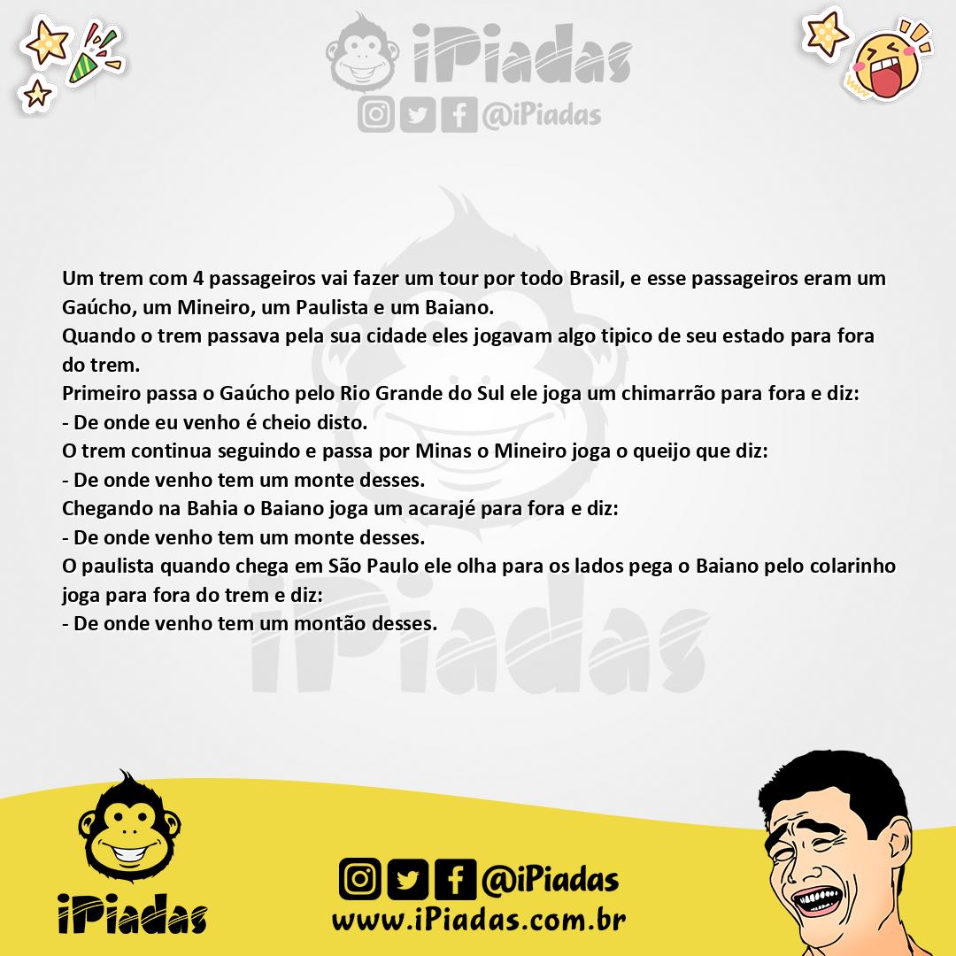 Ilustração da piada O trem Brasileiro no iPiadas