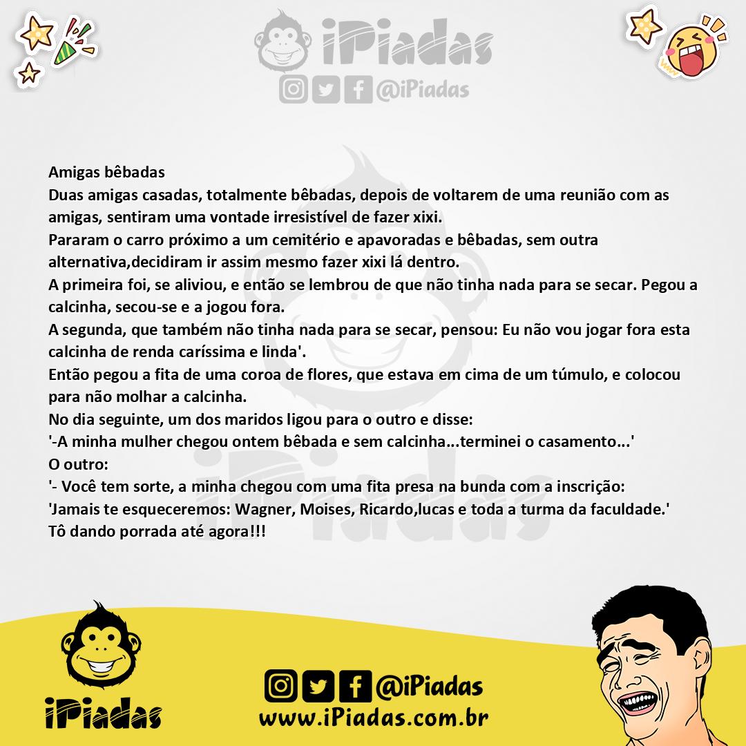 Ilustração da piada Amigas Bêbadas no iPiadas