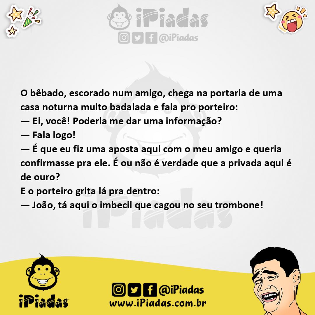 Ilustração da piada Banheiro de Ouro no iPiadas