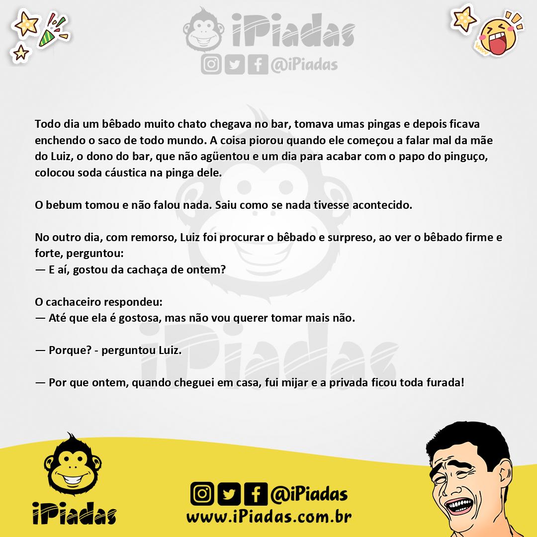Ilustração da piada Bêbado chato no iPiadas