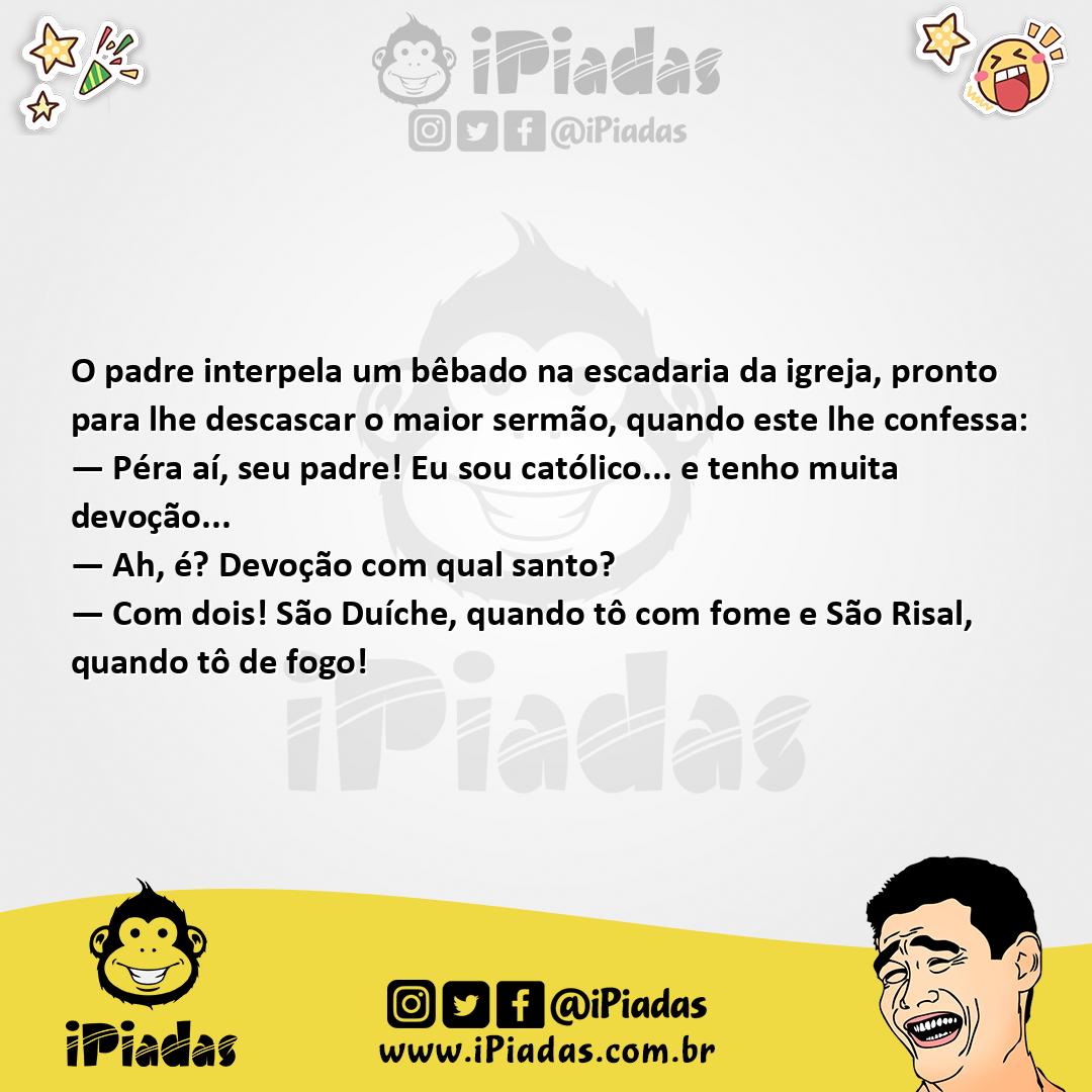 Ilustração da piada Bêbado Devoto no iPiadas