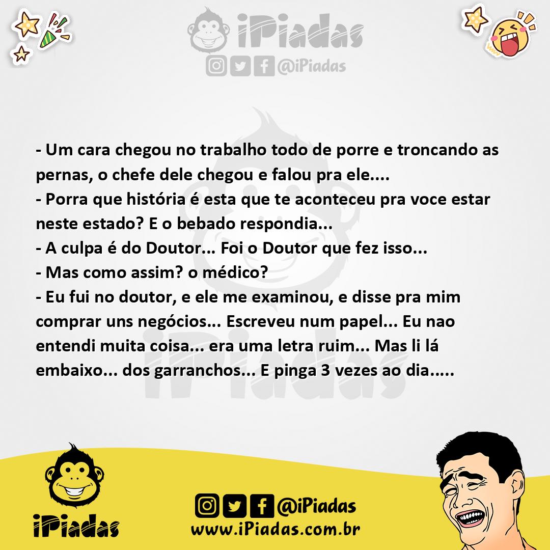 Ilustração da piada Bêbado e a receita médica no iPiadas