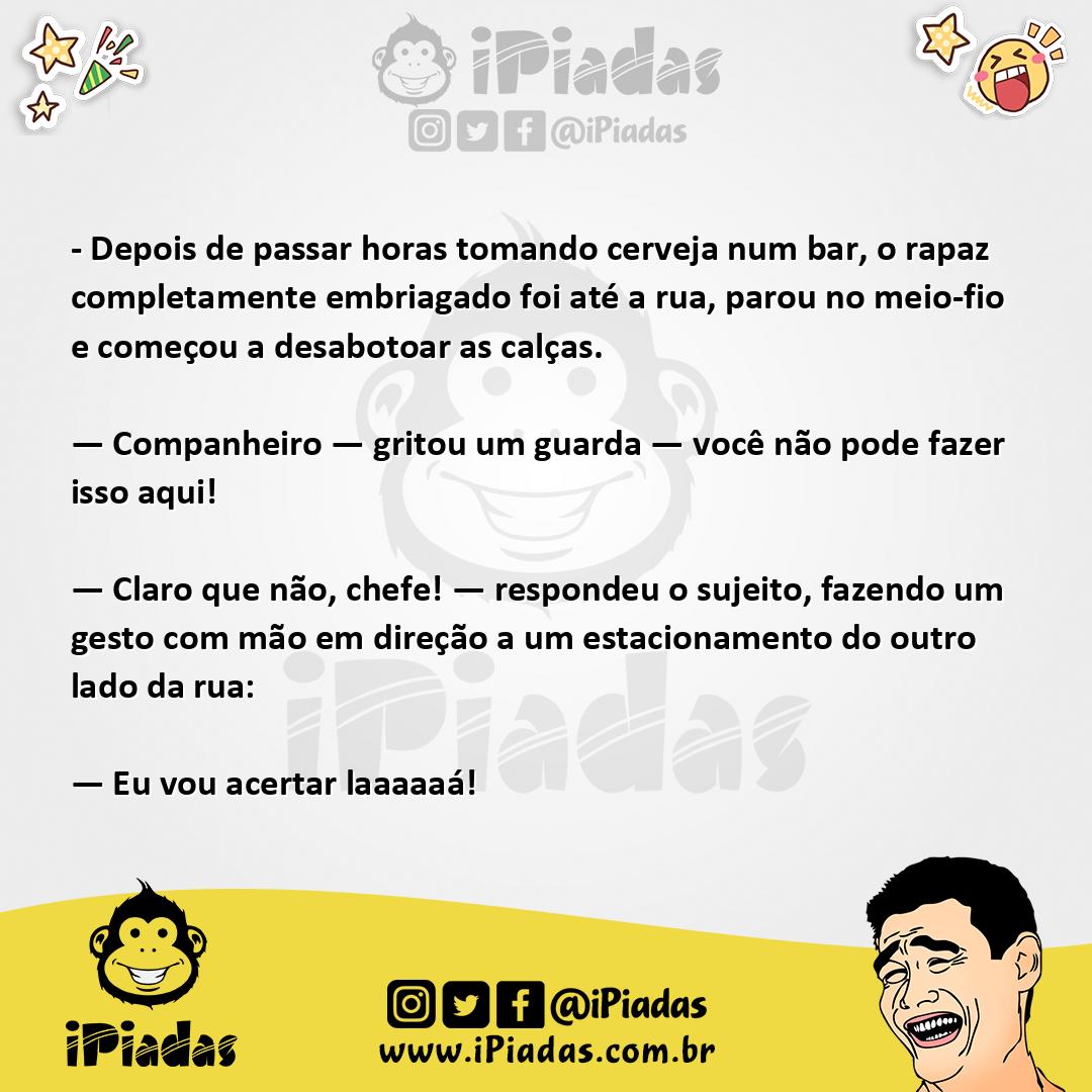 Ilustração da piada Bêbado e o guarda no iPiadas