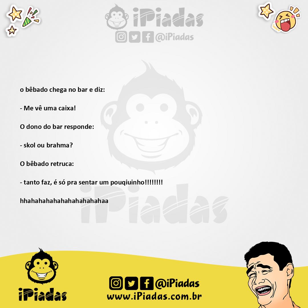 Ilustração da piada Bêbado esperto no iPiadas