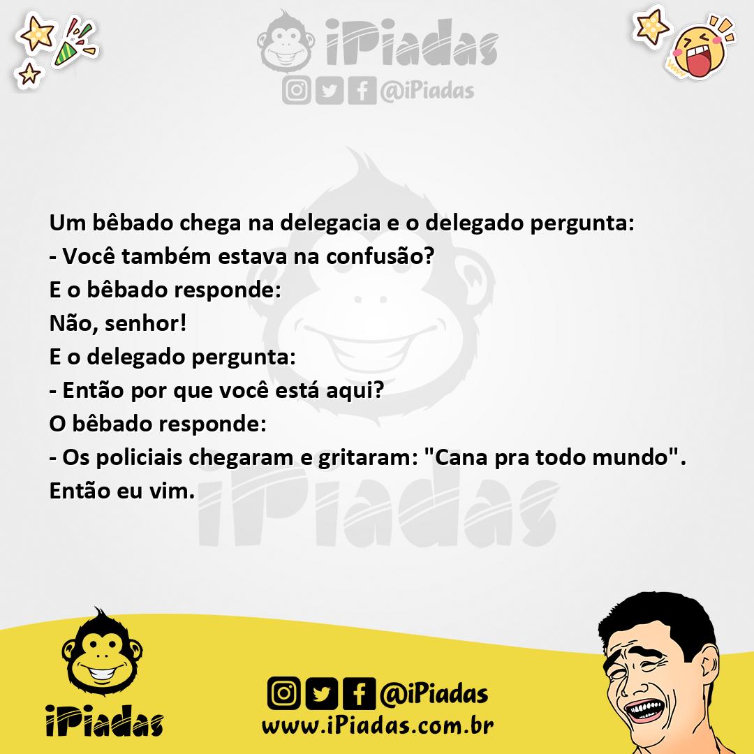 Ilustração da piada Bêbado na Delegacia no iPiadas