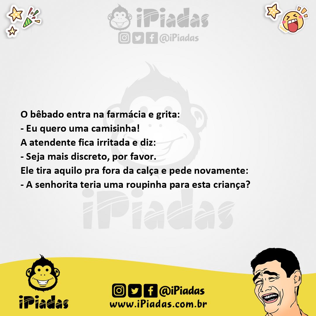 Ilustração da piada Bêbado na Farmácia no iPiadas