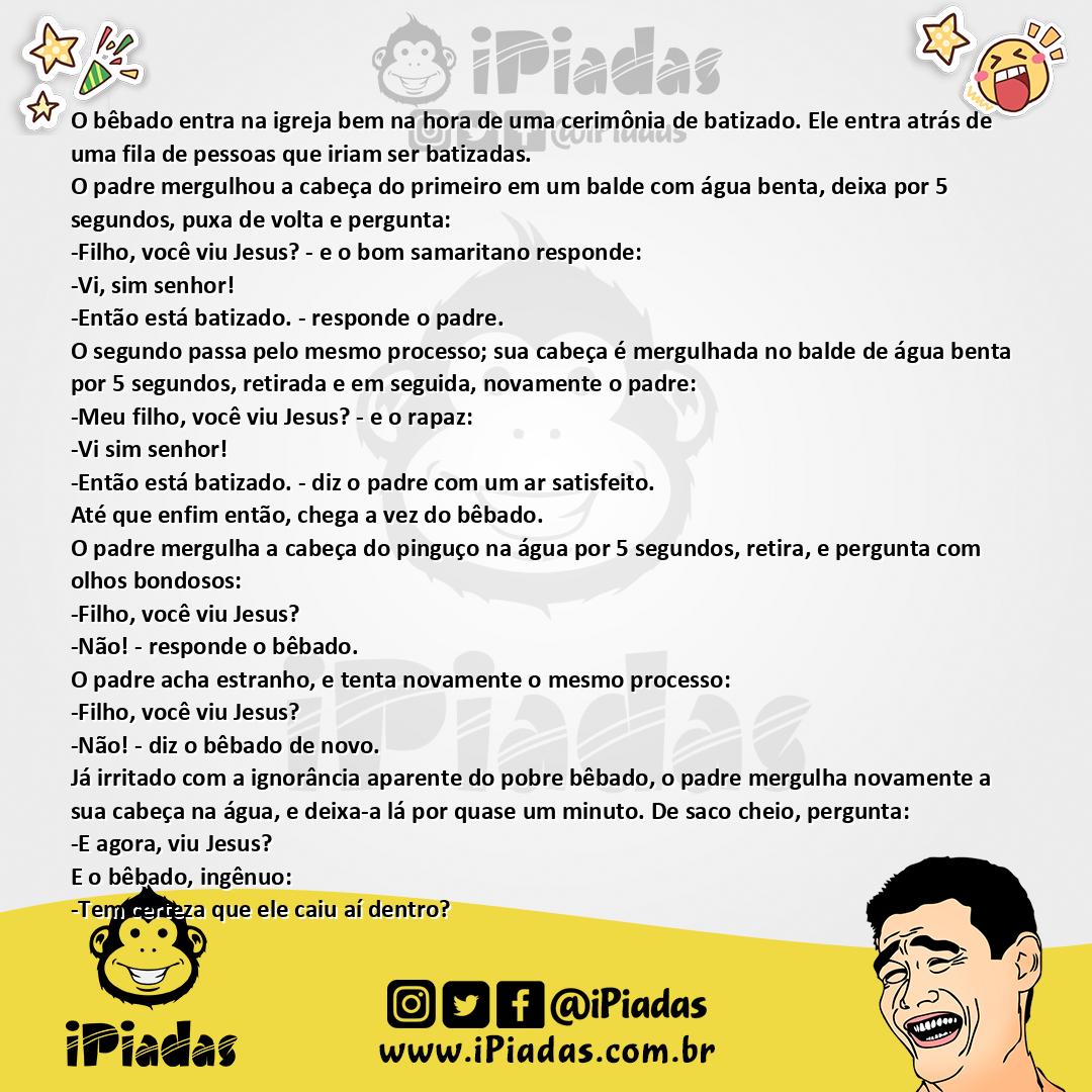 Ilustração da piada Bêbado no Batizado no iPiadas