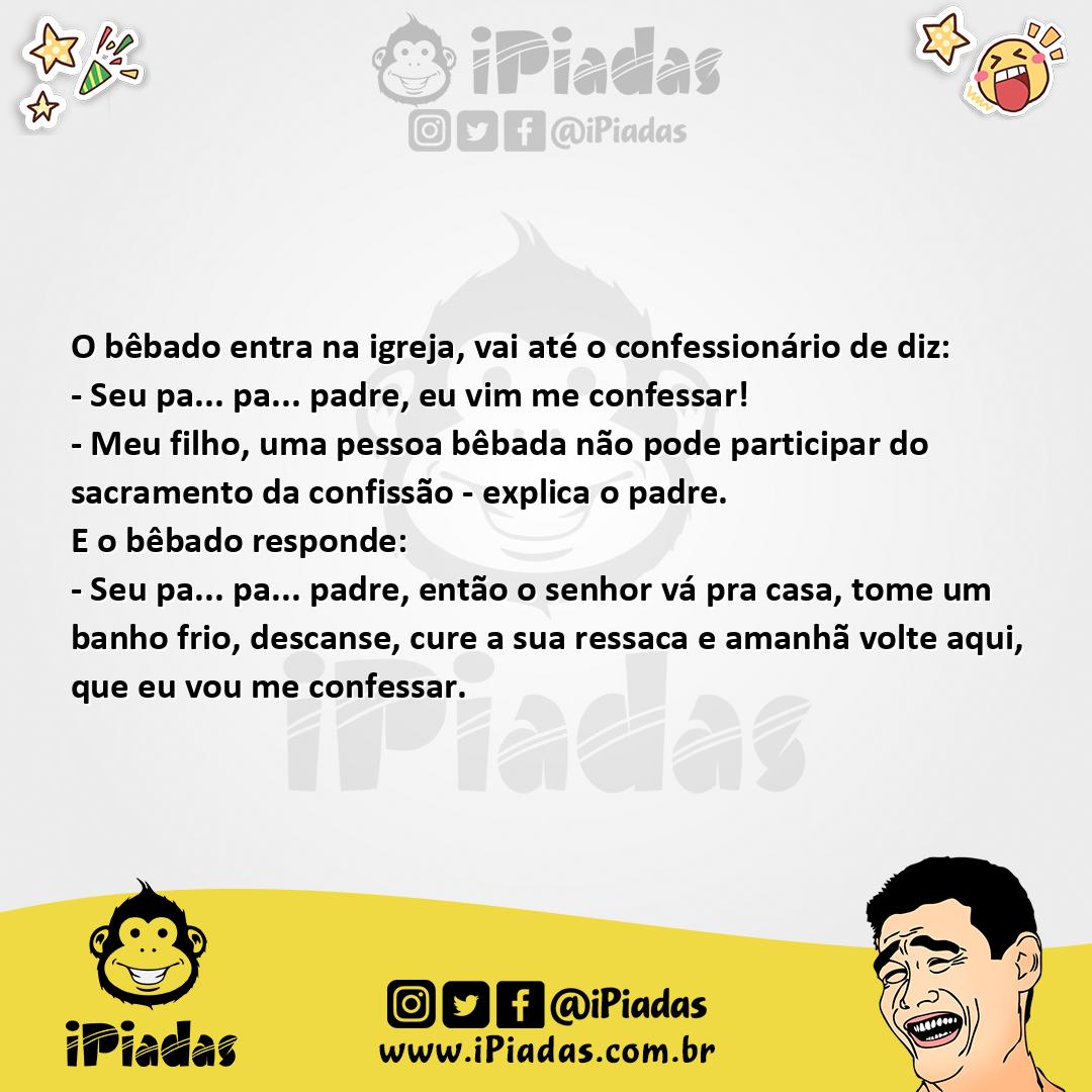 Ilustração da piada Bêbado no Cofessionário no iPiadas