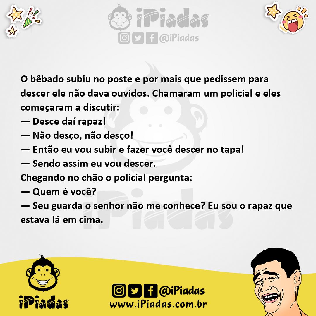 Ilustração da piada Bêbado no Poste no iPiadas