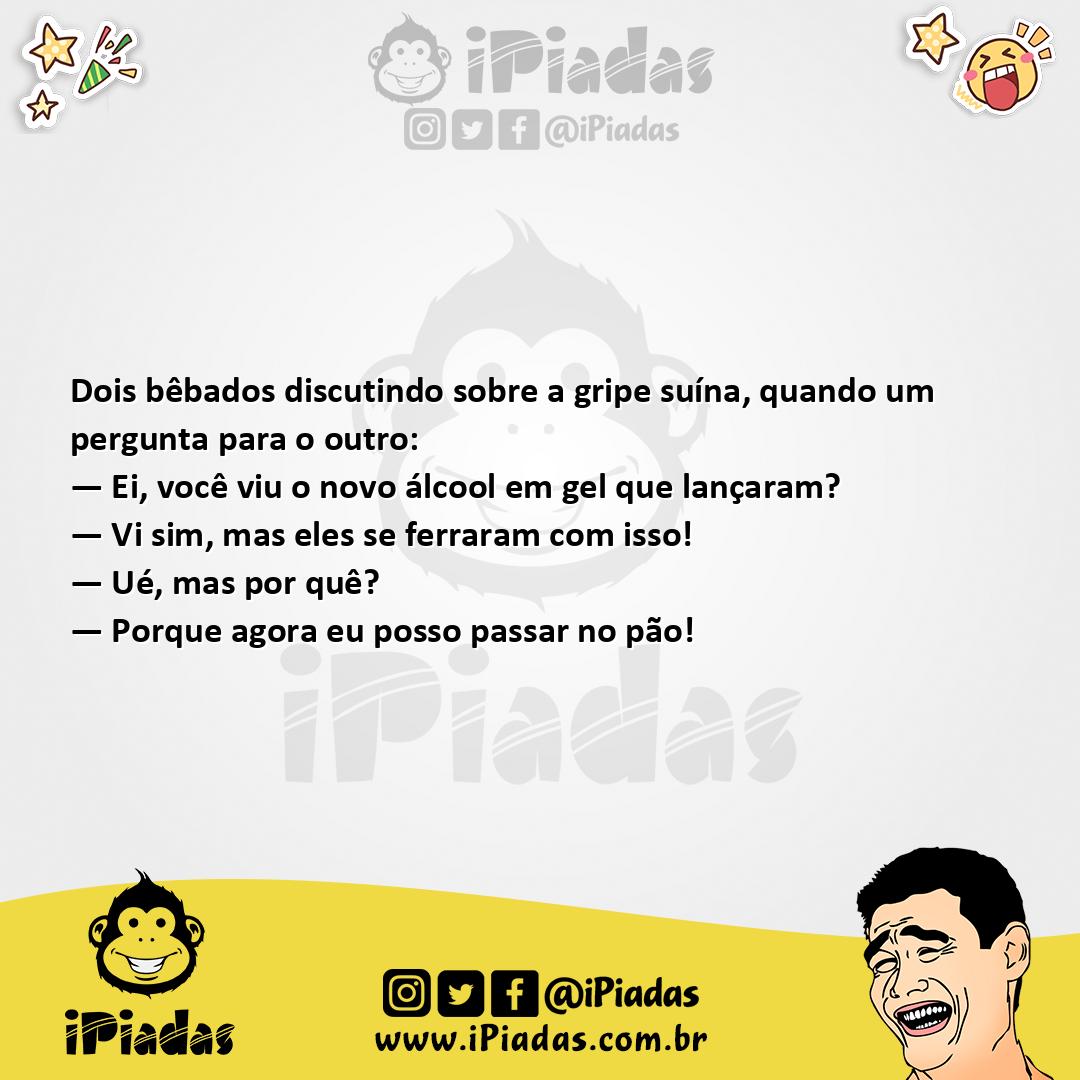 Ilustração da piada Bêbados e a Gripe Suína no iPiadas