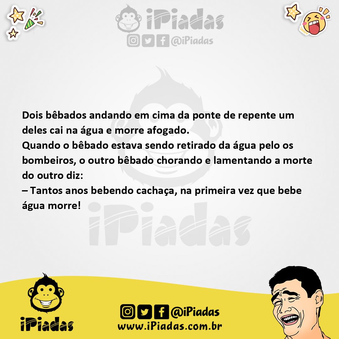 Ilustração da piada Bêbados na Ponte no iPiadas