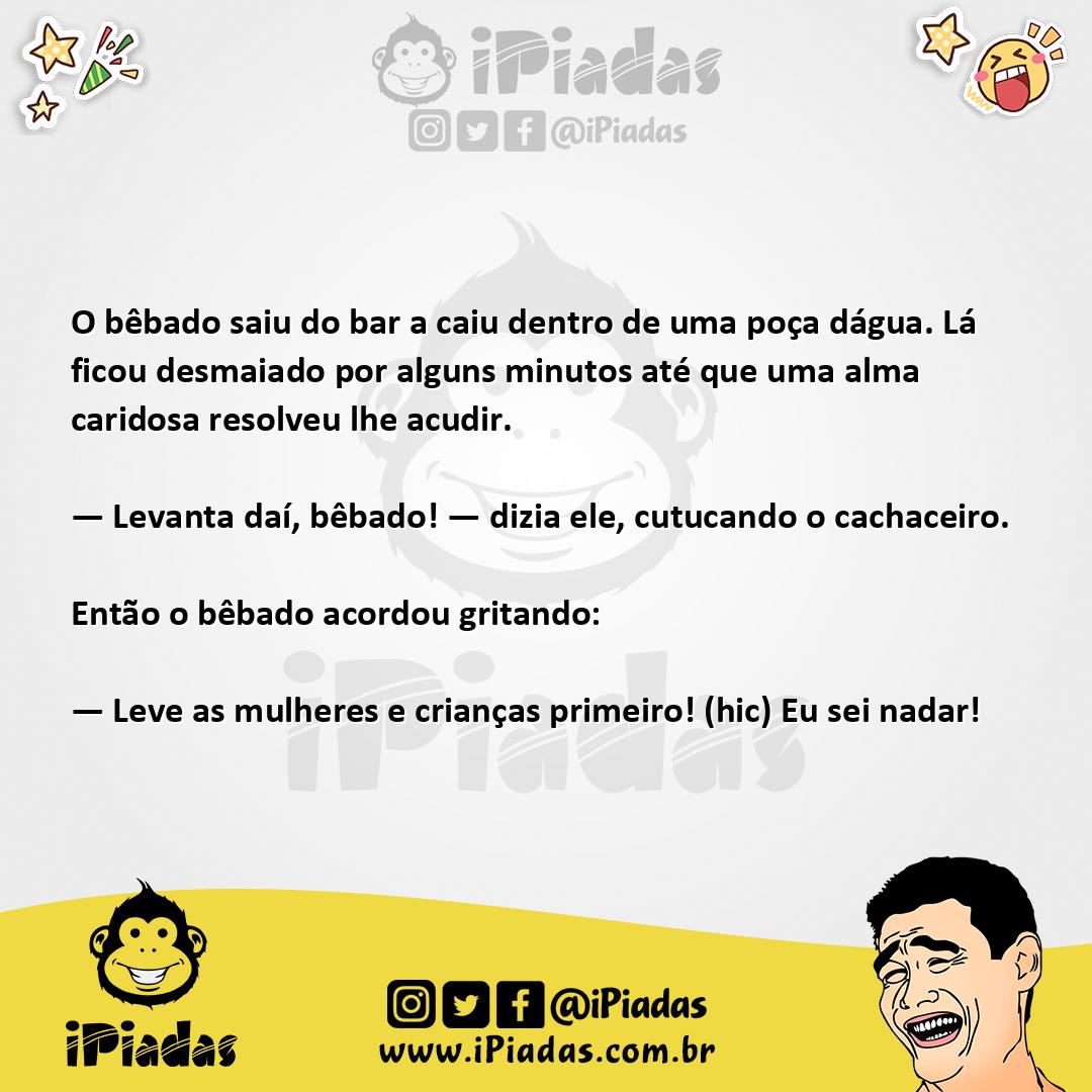 Ilustração da piada Bebum Alagado no iPiadas