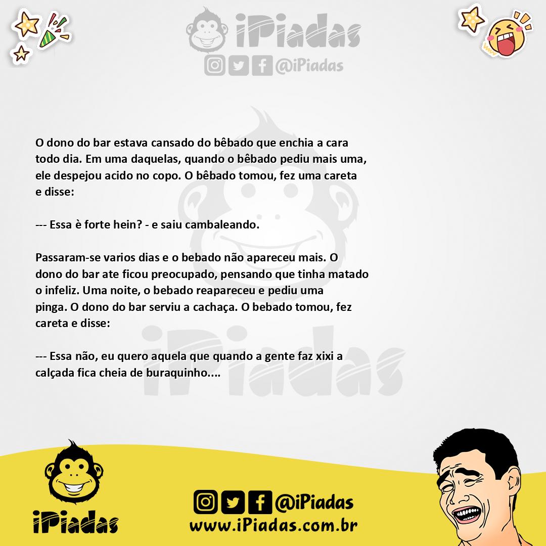 Ilustração da piada Cachaça boa no iPiadas