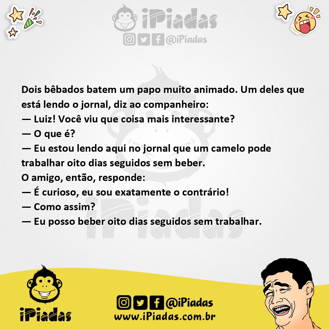 Ilustração da piada Camelos e Bêbados no iPiadas