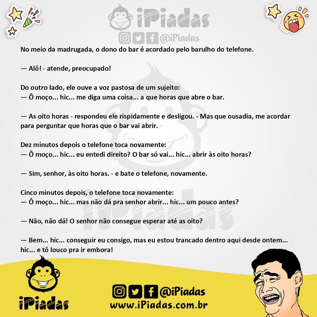 Ilustração da piada Dono de bar sofre no iPiadas