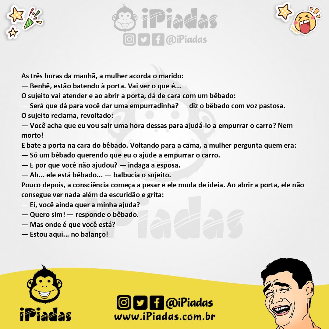 Ilustração da piada Empurradinha no iPiadas
