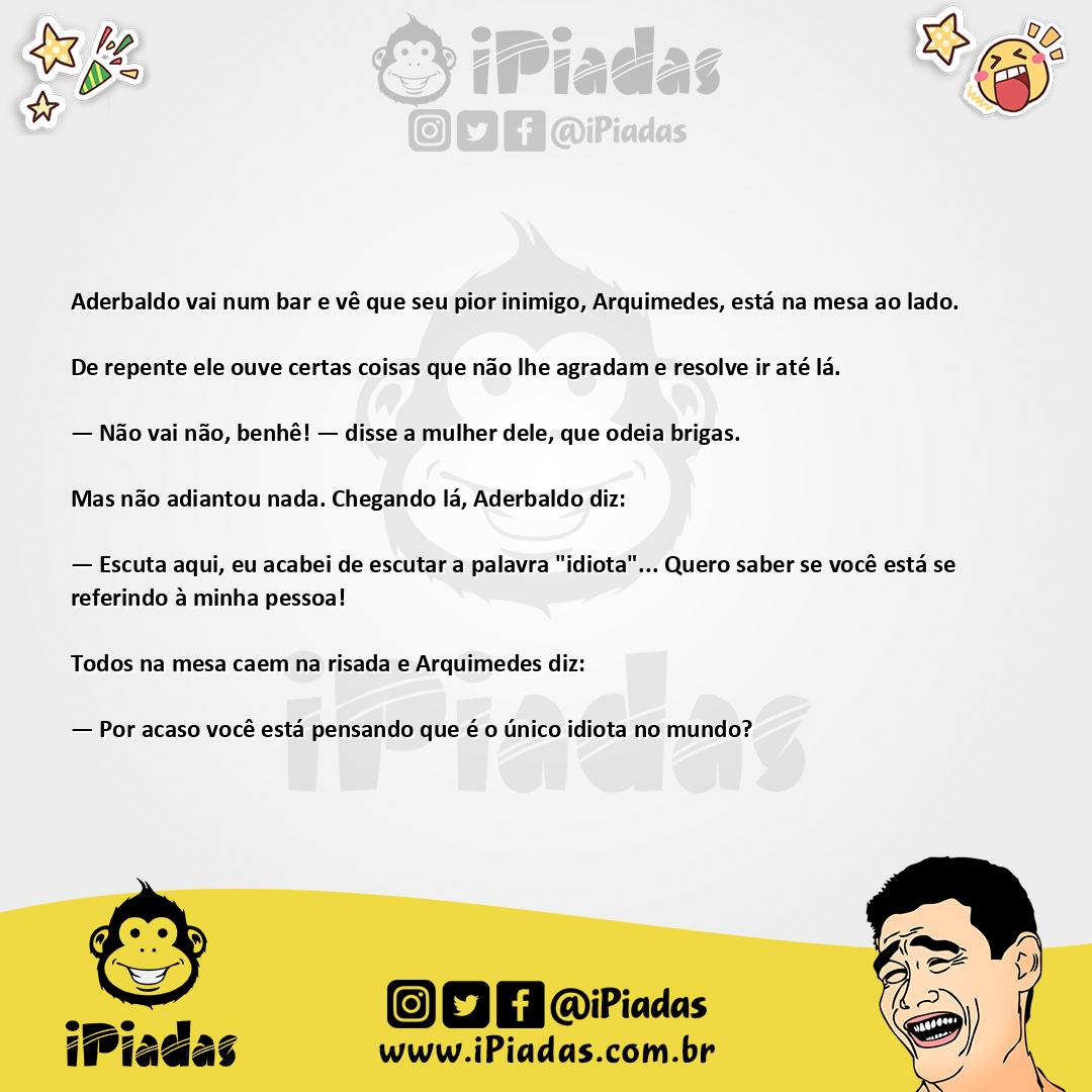 Ilustração da piada Inimigos no bar no iPiadas