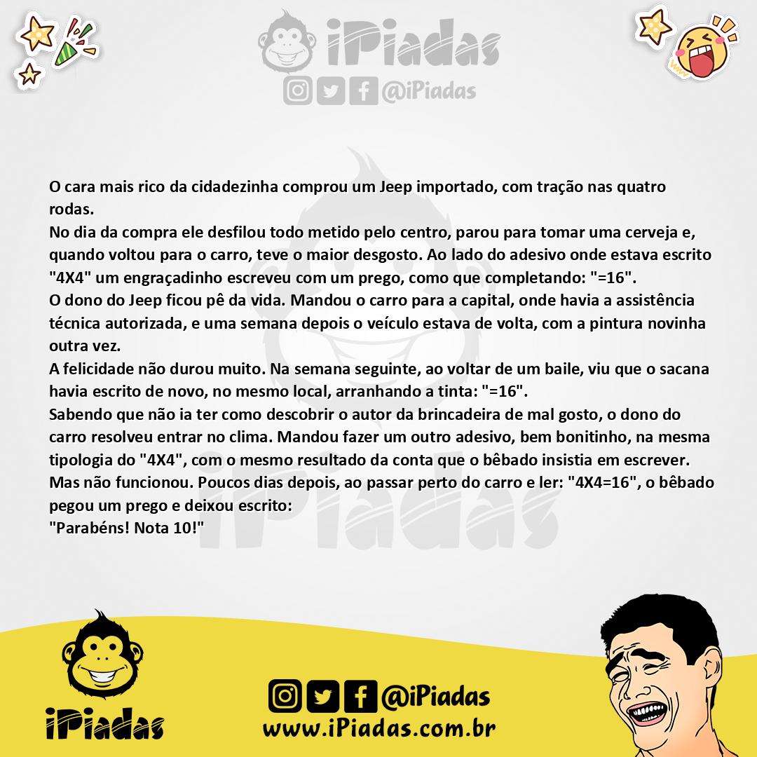 Ilustração da piada Jeep Importado no iPiadas
