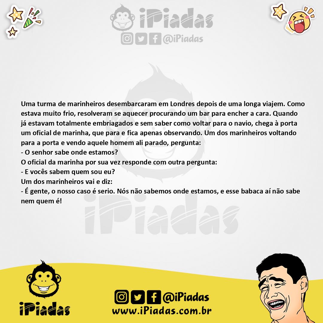 Ilustração da piada Marinheiros em Londres no iPiadas