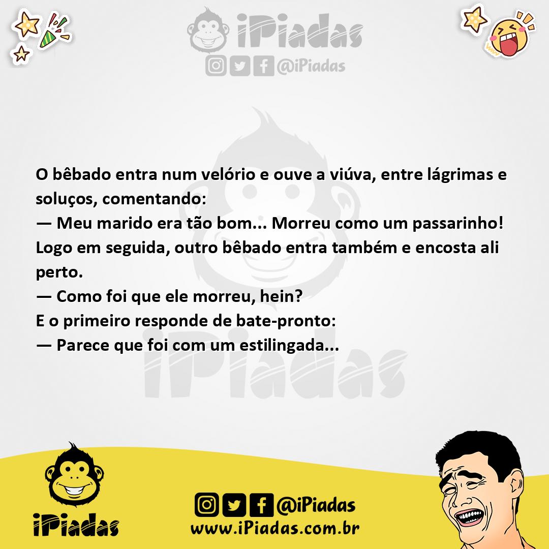 Ilustração da piada Morreu Como Um Passarinho no iPiadas