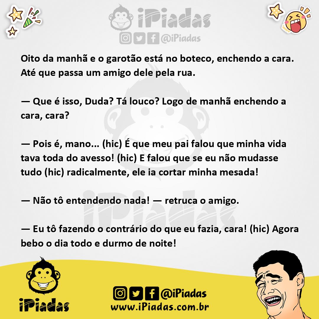Ilustração da piada Mudando de Vida no iPiadas