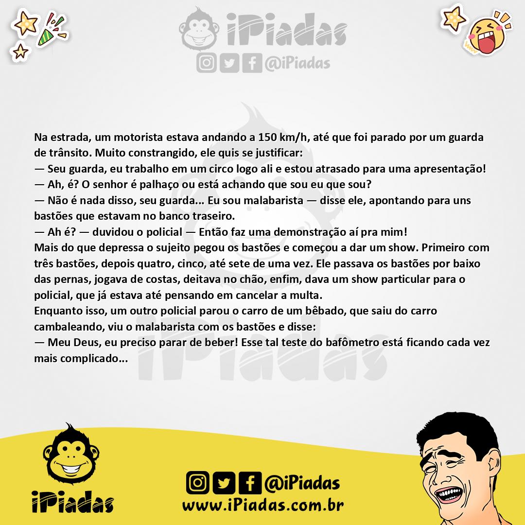 Ilustração da piada Multa no Malabarista no iPiadas