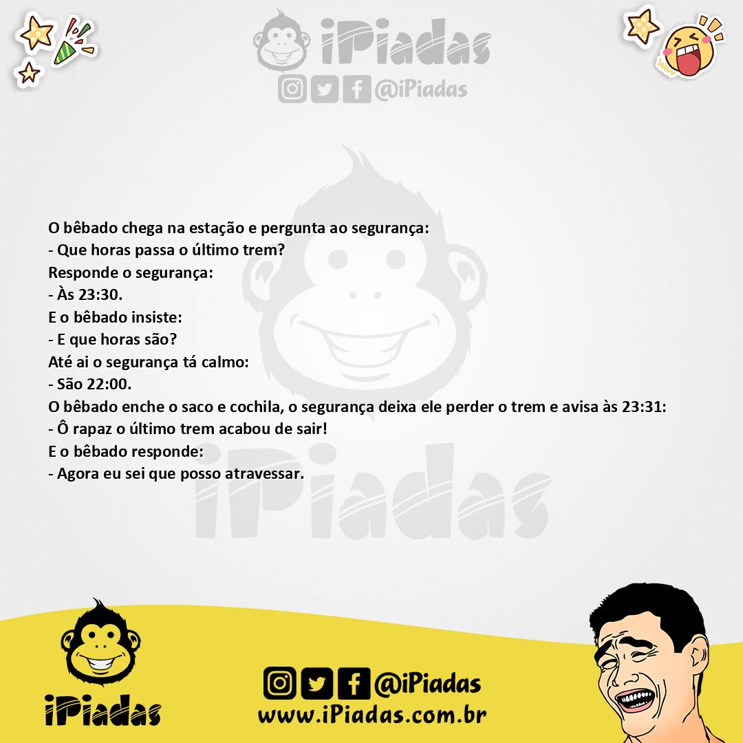 Ilustração da piada Na estação de trem no iPiadas