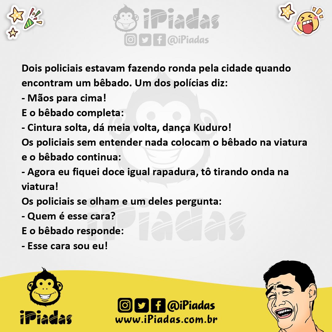 Ilustração da piada O Bêbado e a Polícia no iPiadas