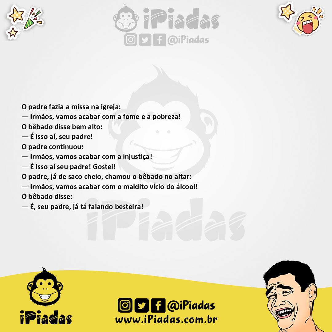 Ilustração da piada O Bêbado e o Padre no iPiadas