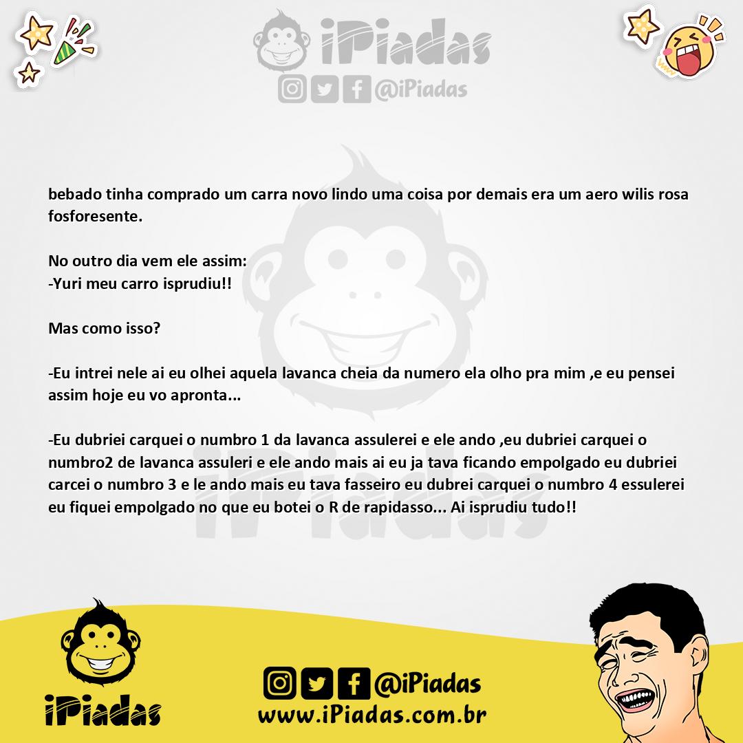 Ilustração da piada O Carro do bebado no iPiadas