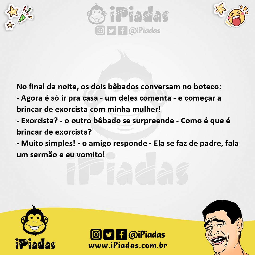 Ilustração da piada O exorcista no iPiadas