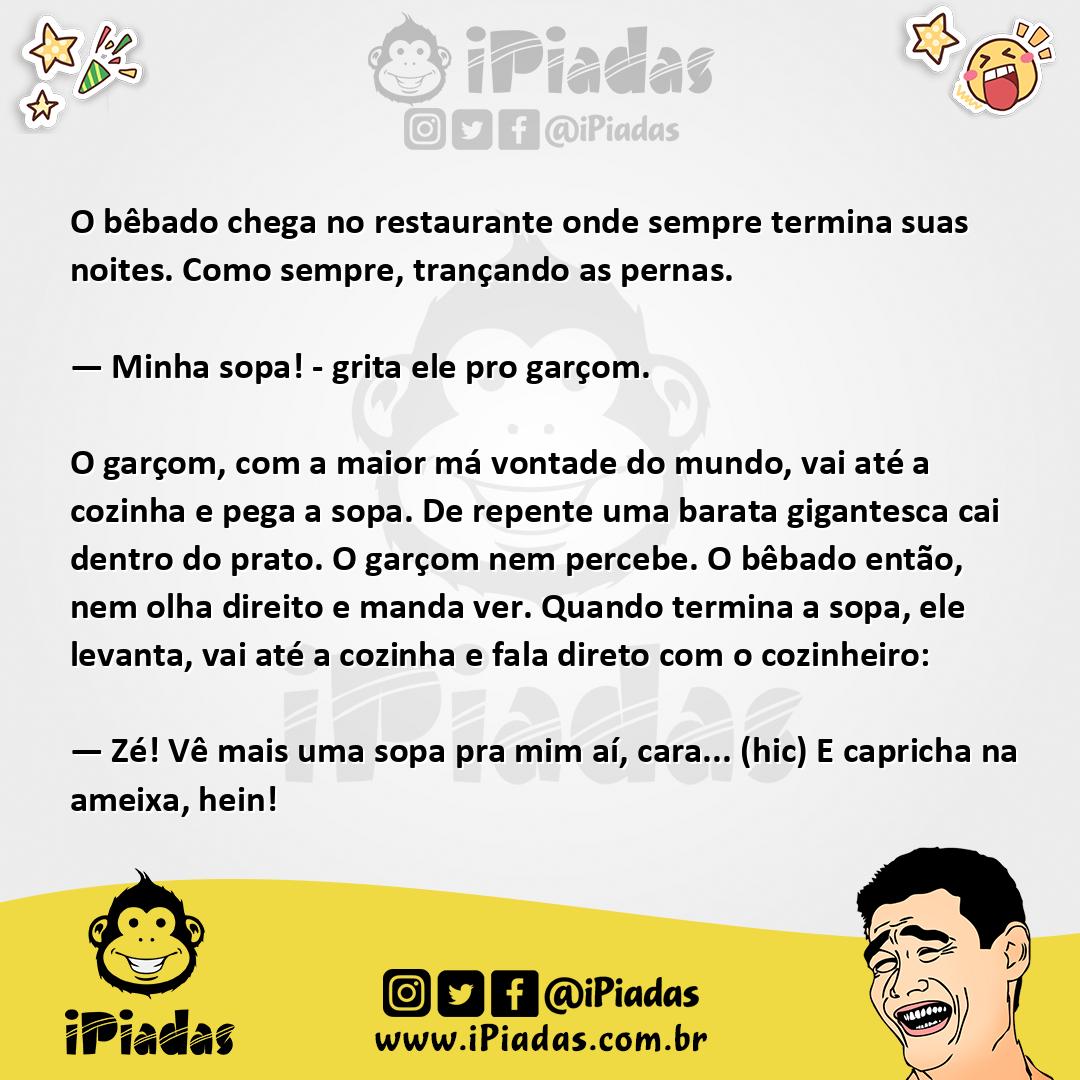 Ilustração da piada Sopa Pra Bebum no iPiadas