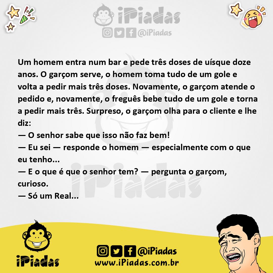 Ilustração da piada Uísque Doze Anos no iPiadas