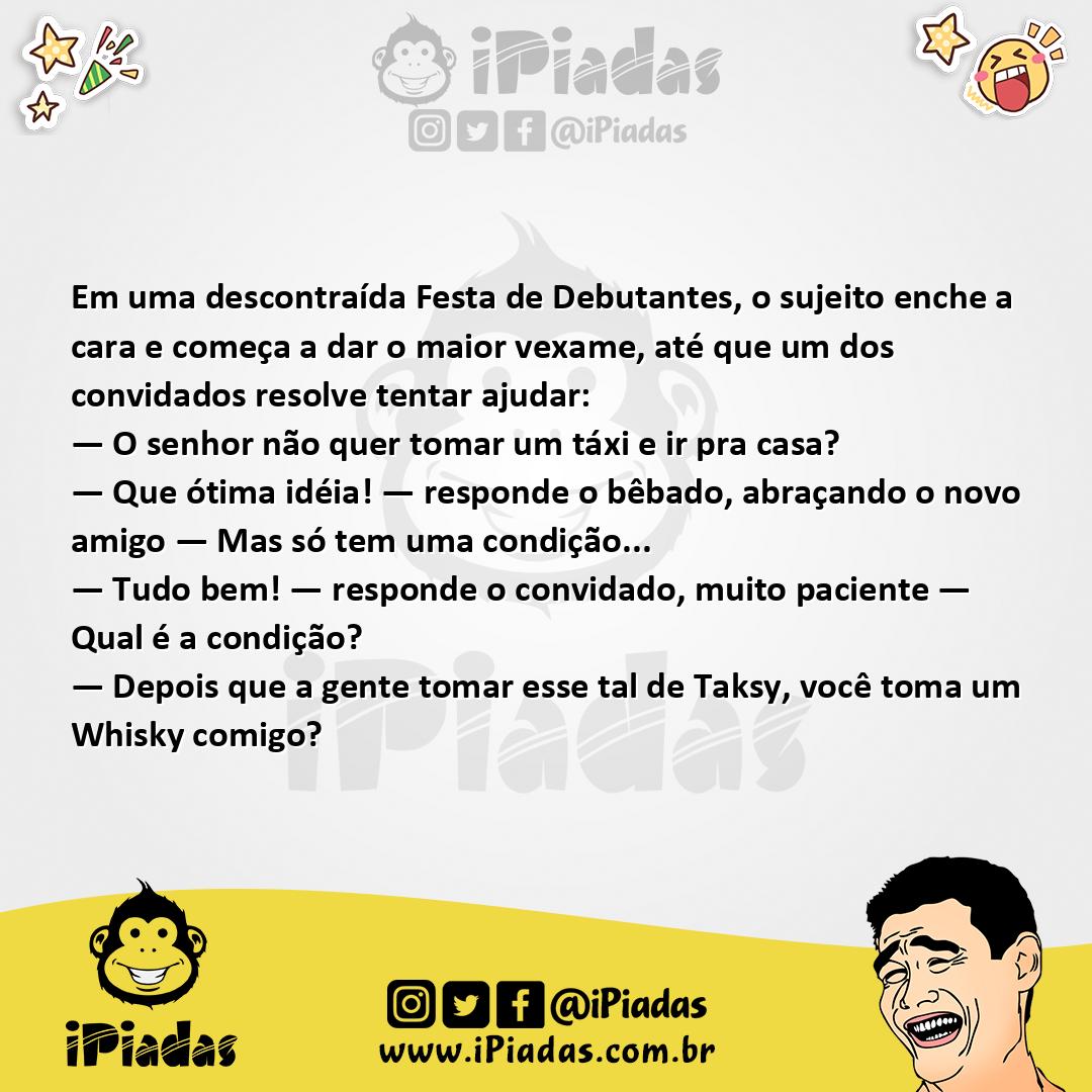 Ilustração da piada Vexame na Festa no iPiadas